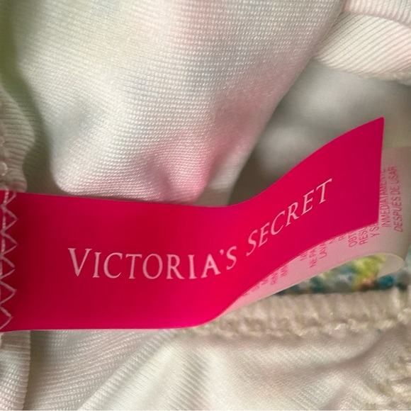 Victoria Secret Bikini Blue Stiped with Micro Floral Print Size Small - Picture 7 of 9